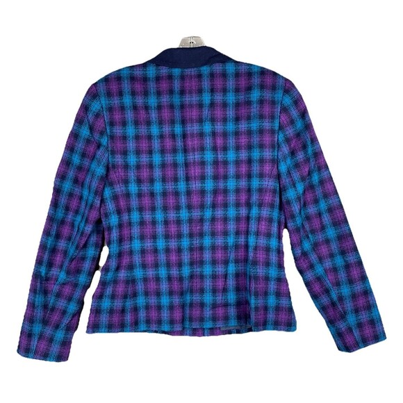 Vintage Pendleton Women 8 2 Piece Suit Blazer Skirt Virgin Wool Tartan Plaid 80s - Picture 10 of 16